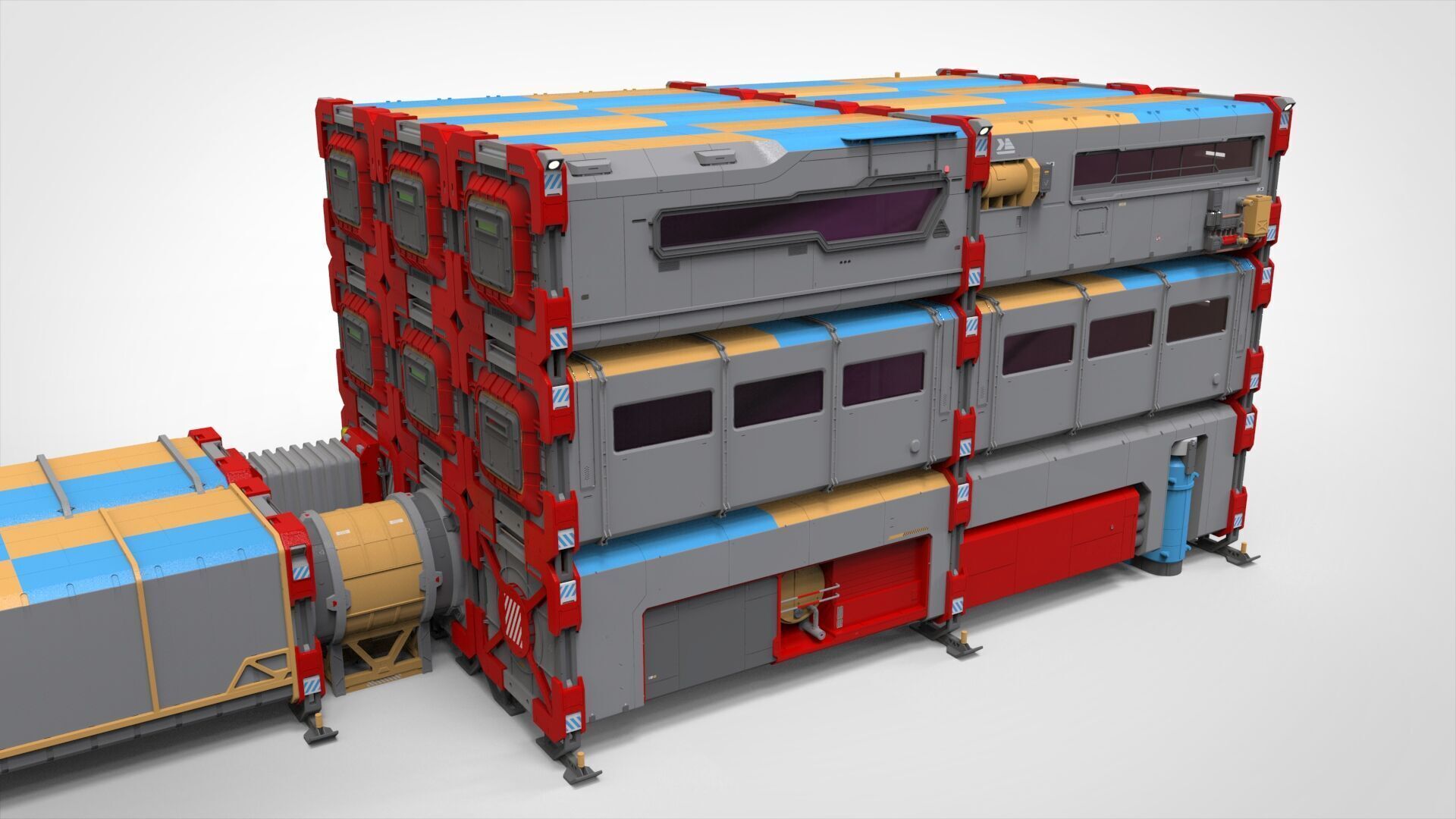 Sci-fi Residential module for habitation 3D model_21