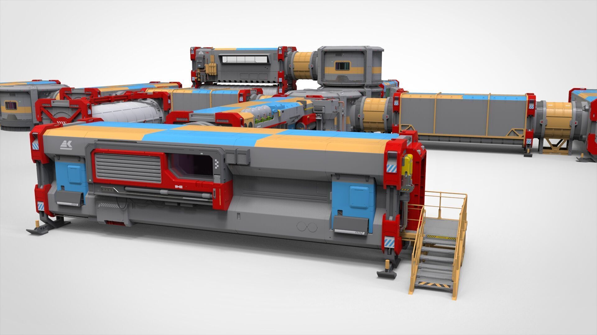 Sci-fi Residential module for habitation 3D model_18