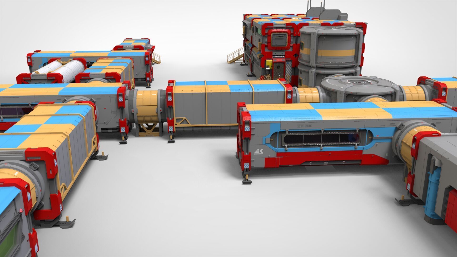 Sci-fi Residential module for habitation 3D model_35