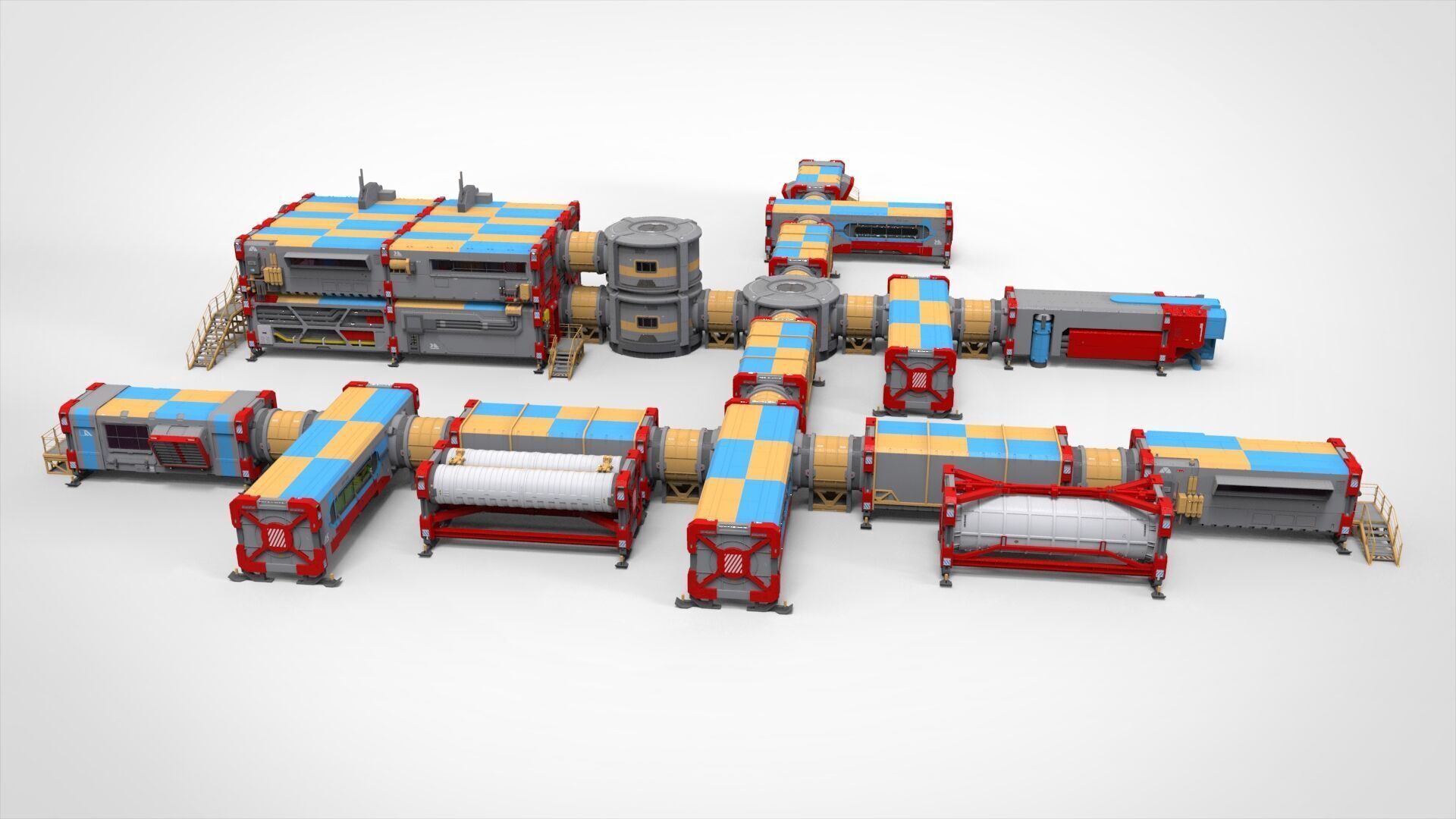 Sci-fi Residential module for habitation 3D model_23