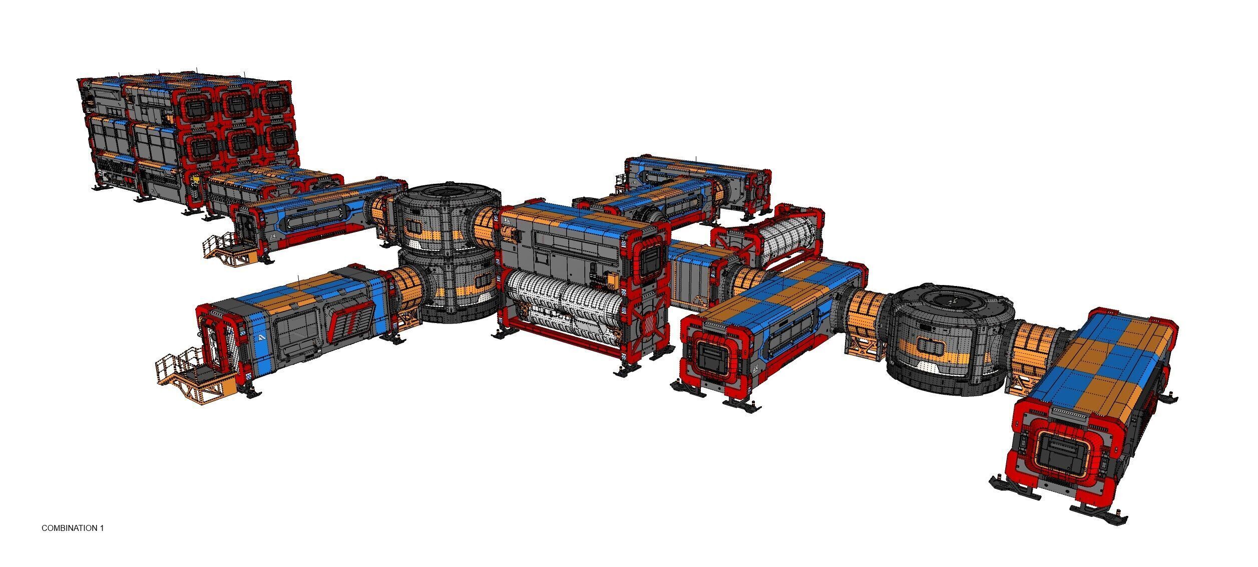 Sci-fi Residential module for habitation 3D model_40