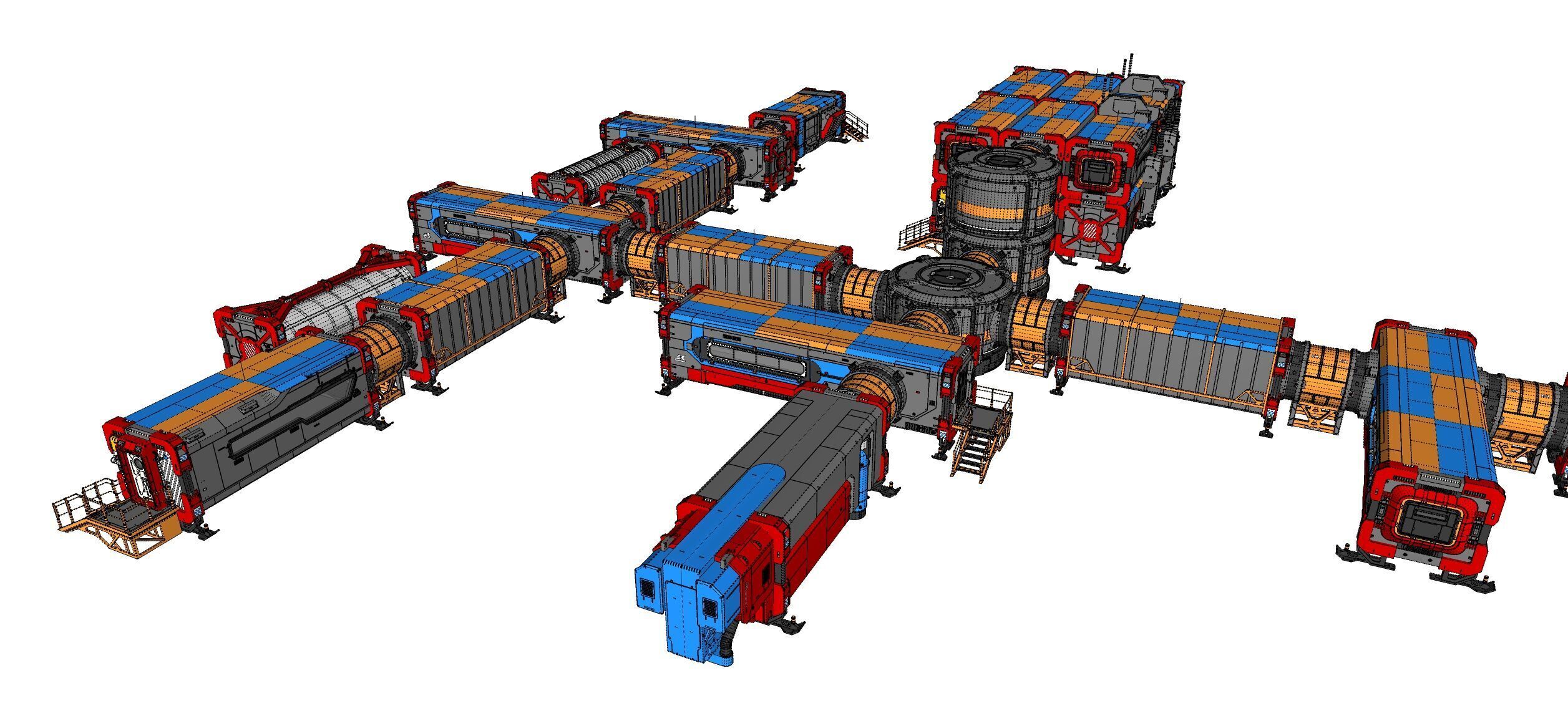 Sci-fi Residential module for habitation 3D model_55