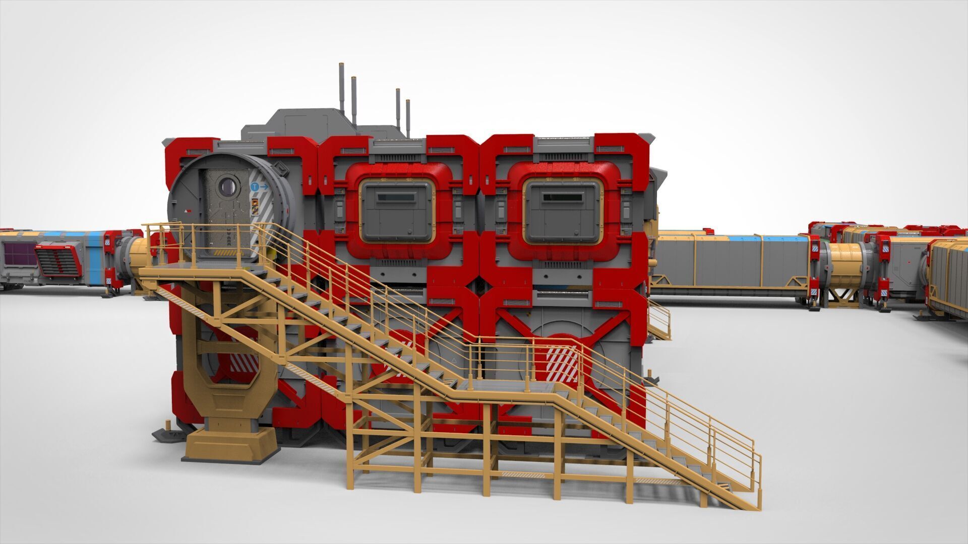 Sci-fi Residential module for habitation 3D model_29