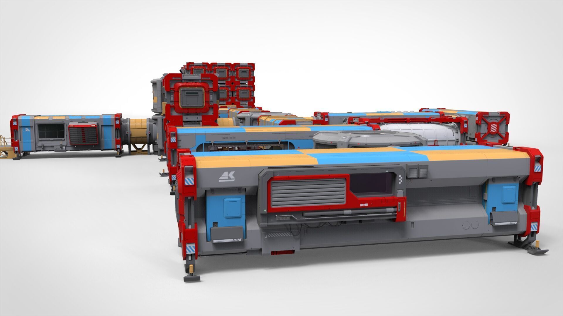 Sci-fi Residential module for habitation 3D model_16