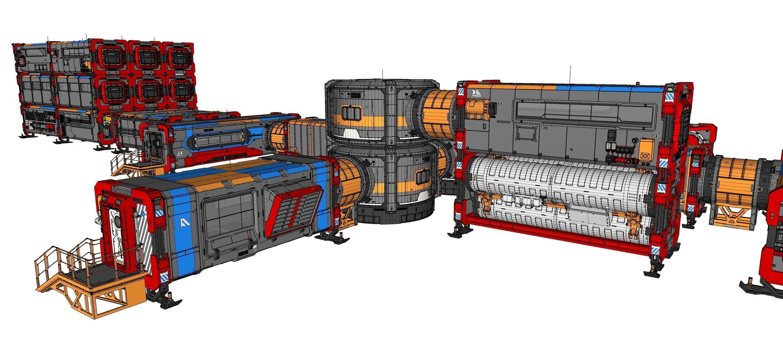 Sci-fi Residential module for habitation 3D model_45