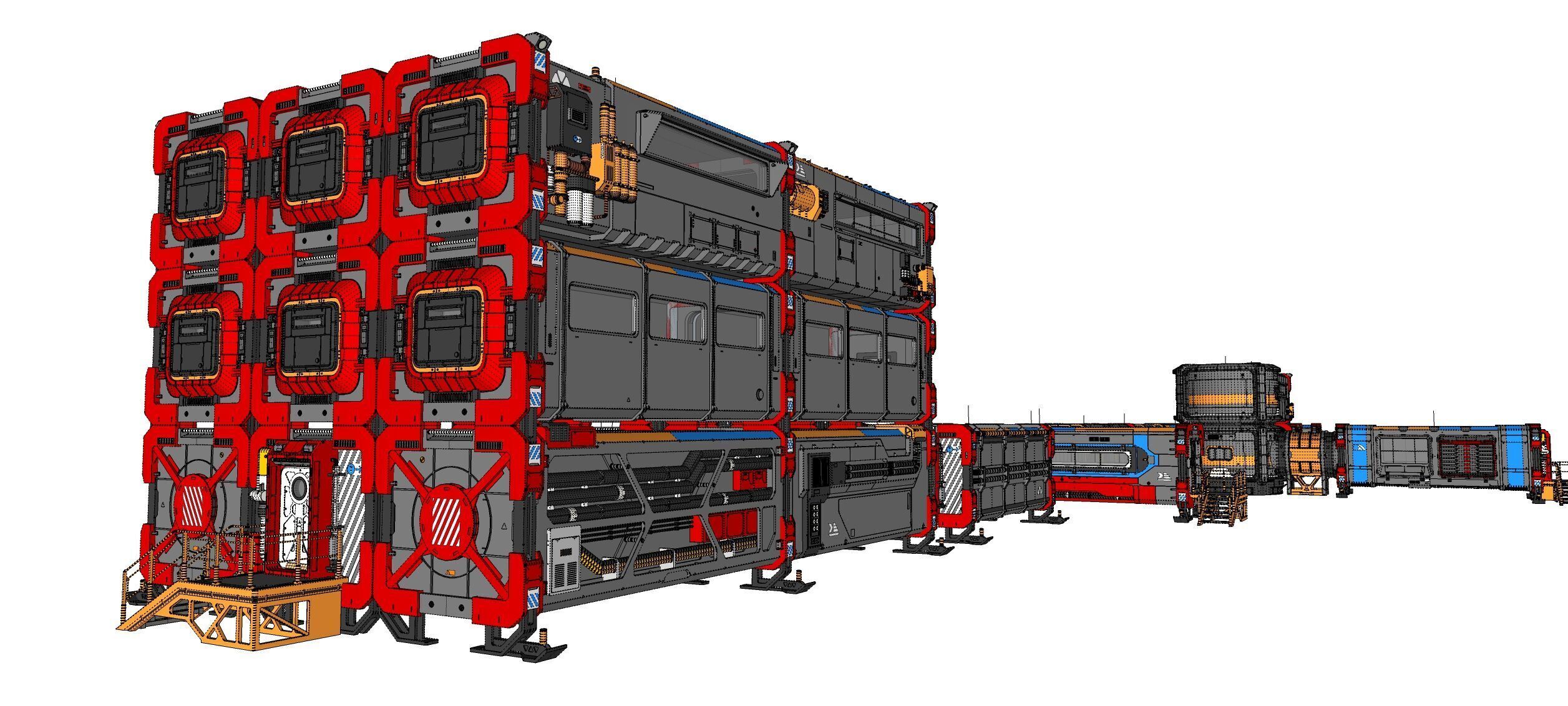 Sci-fi Residential module for habitation 3D model_42