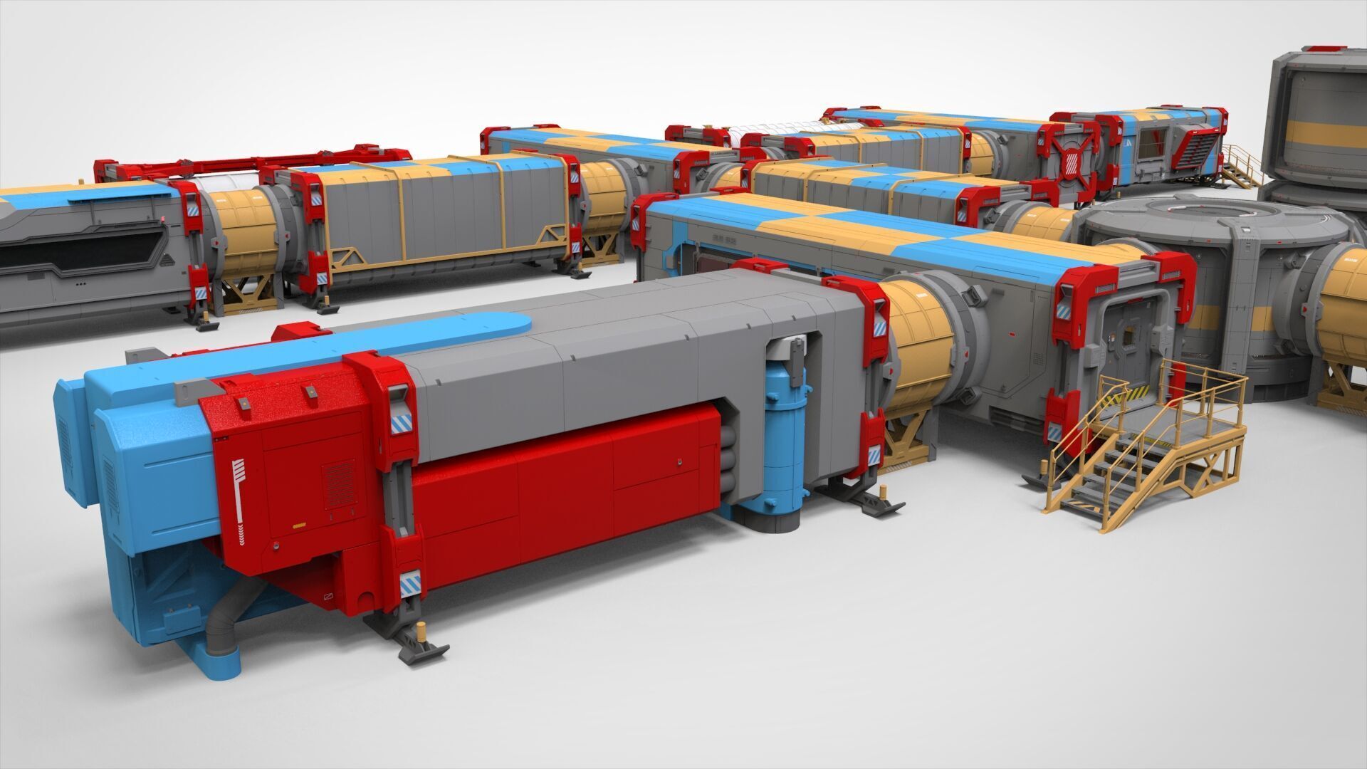 Sci-fi Residential module for habitation 3D model_36