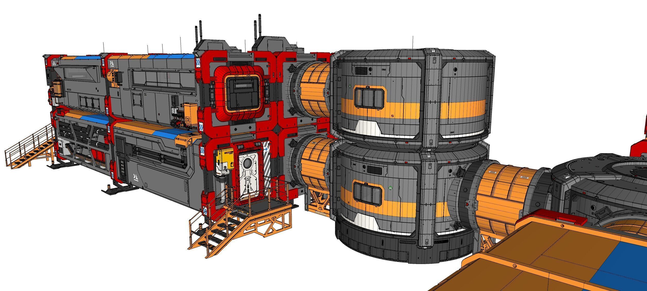 Sci-fi Residential module for habitation 3D model_58