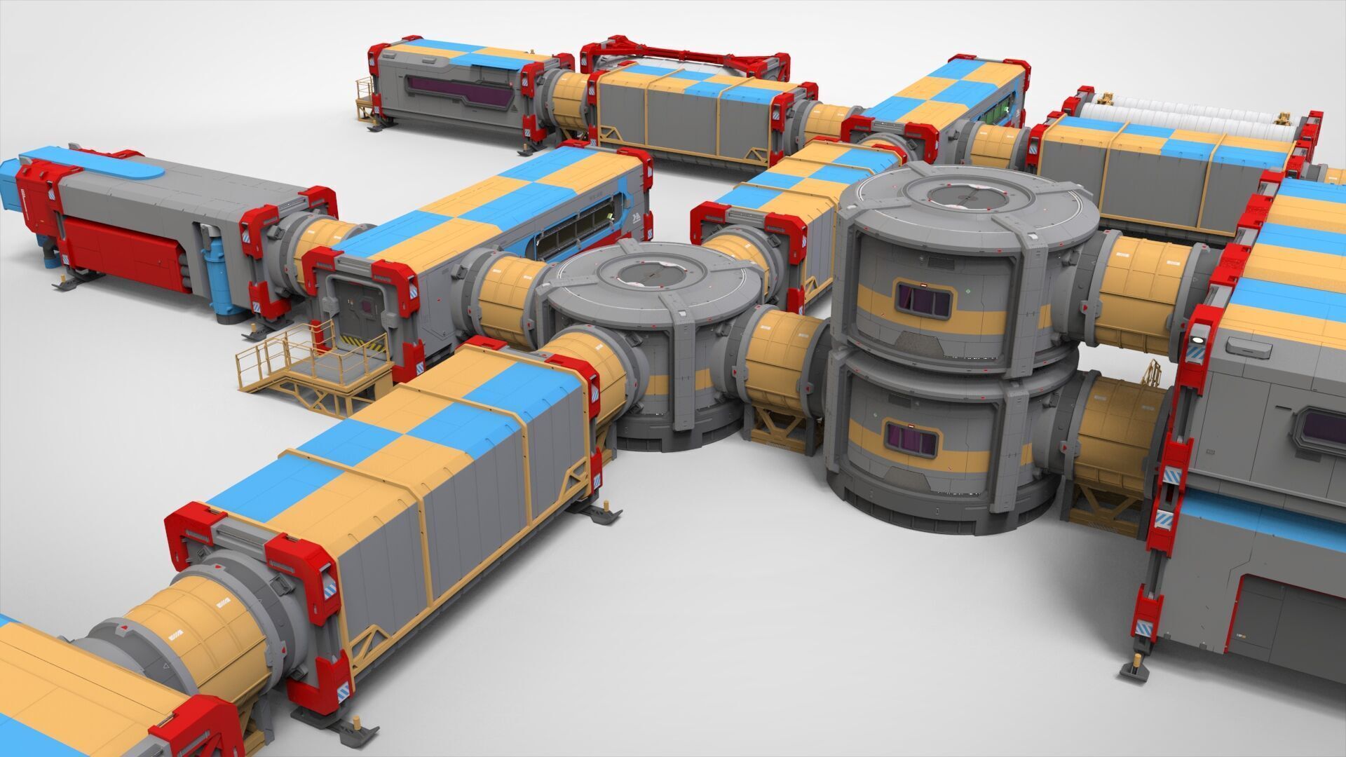 Sci-fi Residential module for habitation 3D model_38