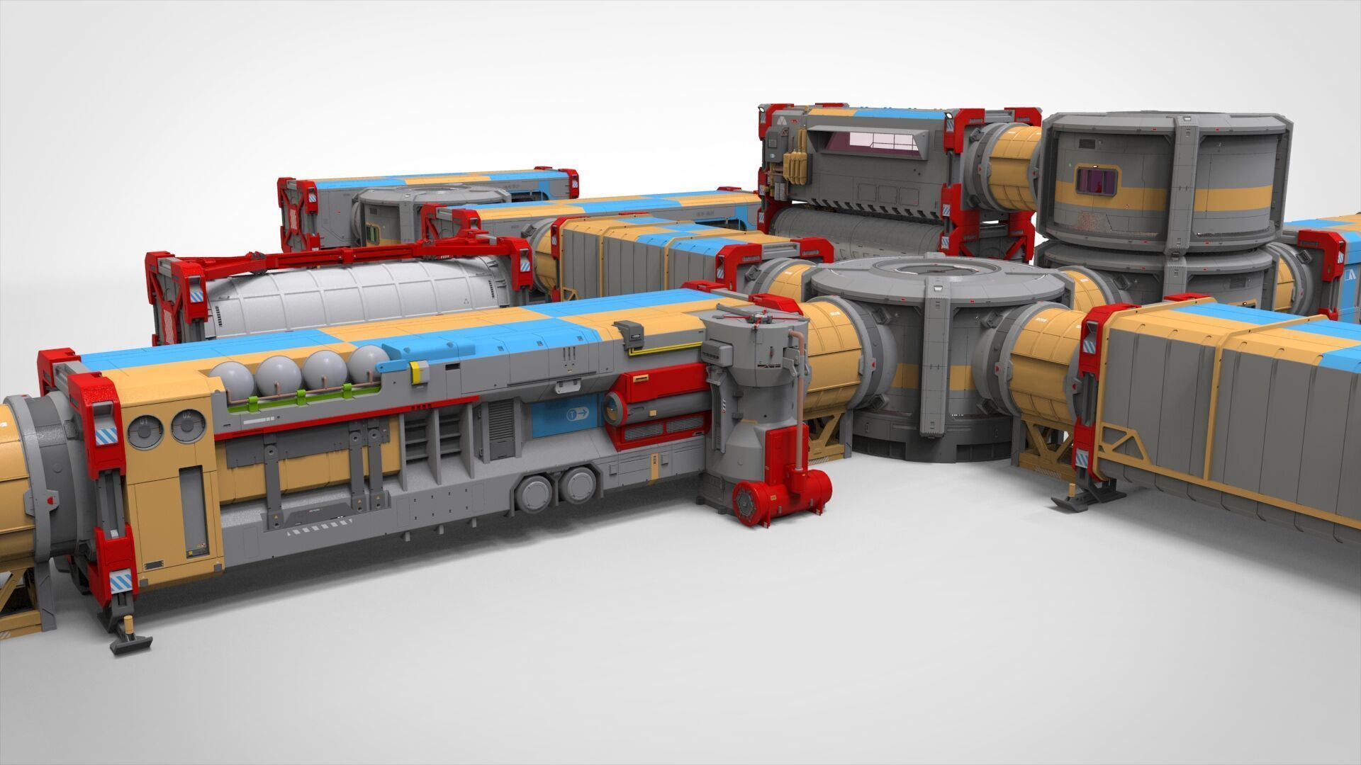 Sci-fi Residential module for habitation 3D model_19