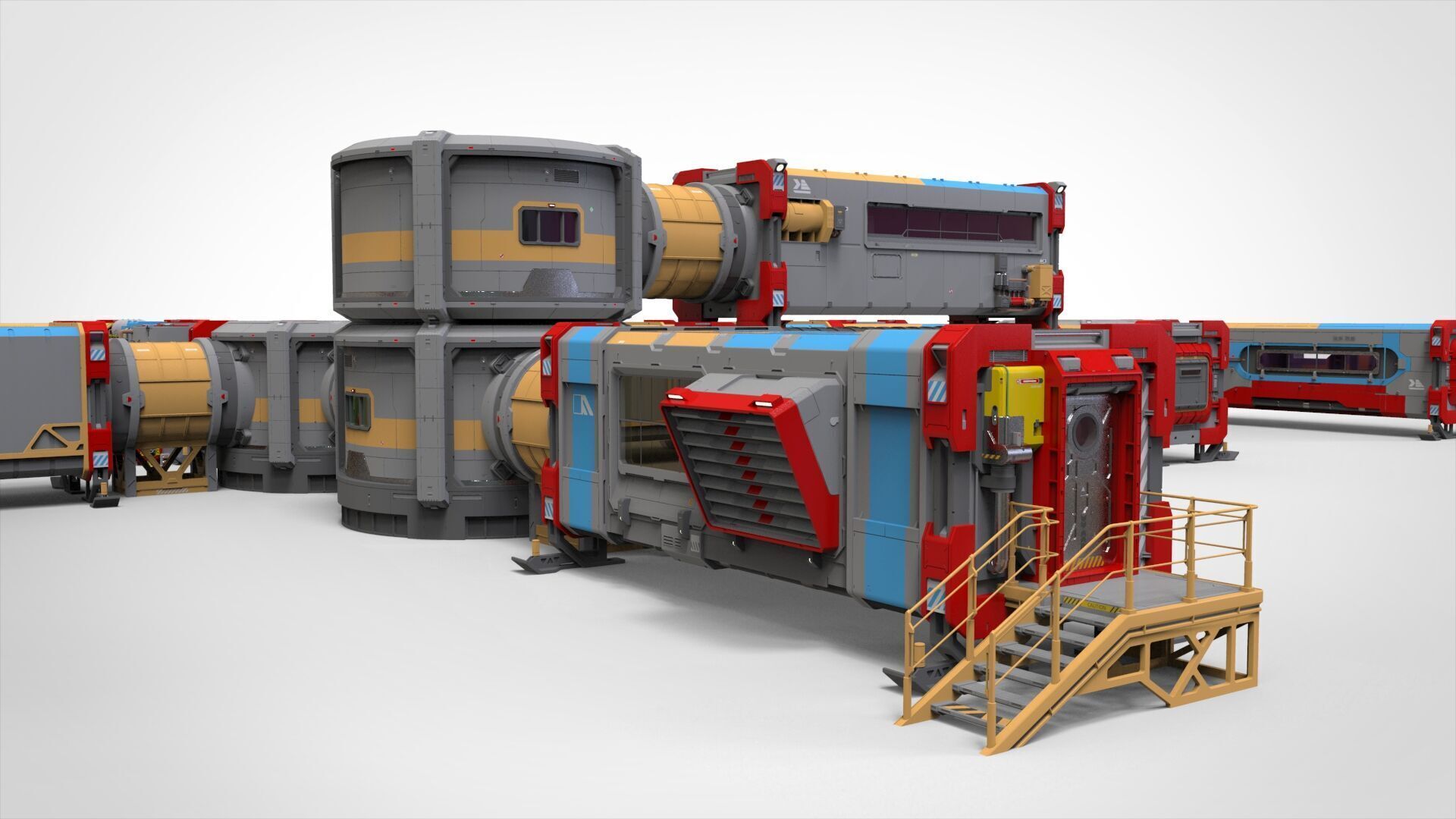 Sci-fi Residential module for habitation 3D model_14