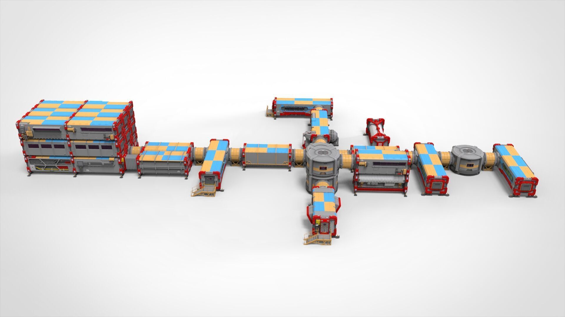 Sci-fi Residential module for habitation 3D model_8