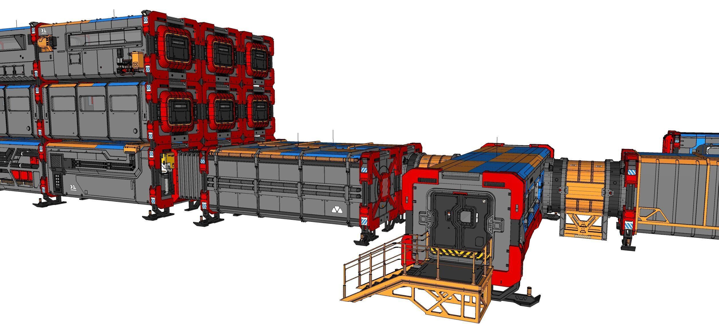 Sci-fi Residential module for habitation 3D model_43