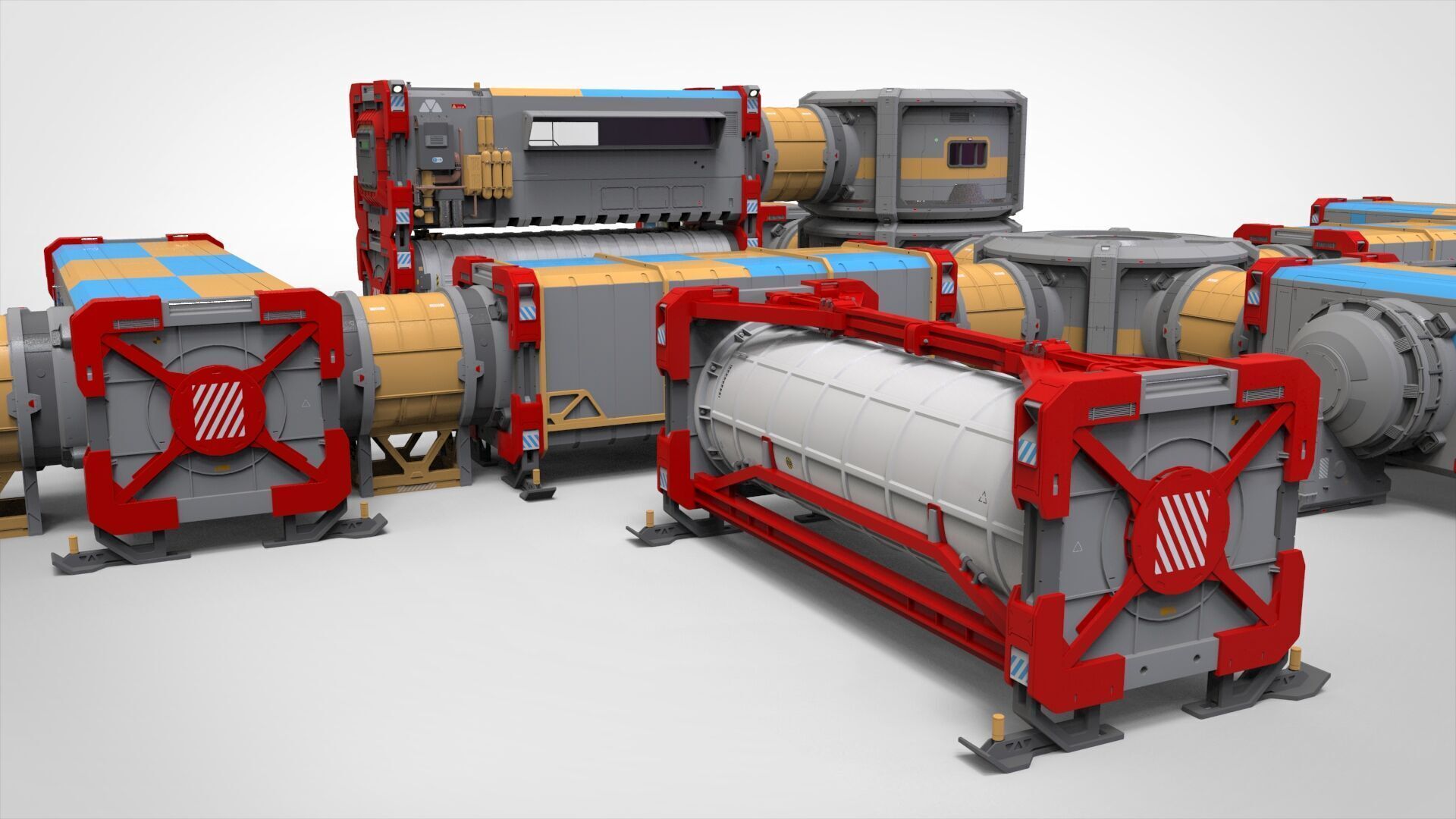 Sci-fi Residential module for habitation 3D model_17