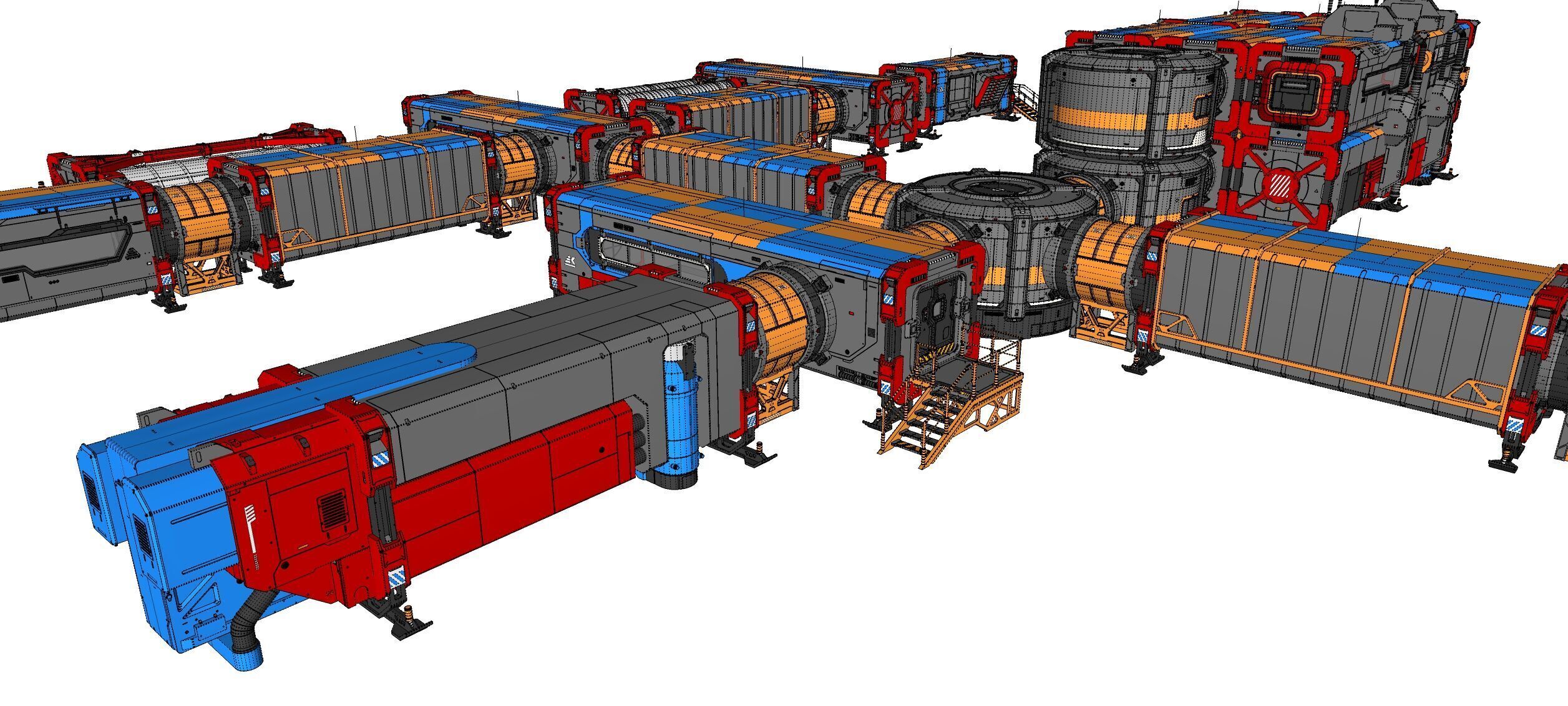 Sci-fi Residential module for habitation 3D model_63