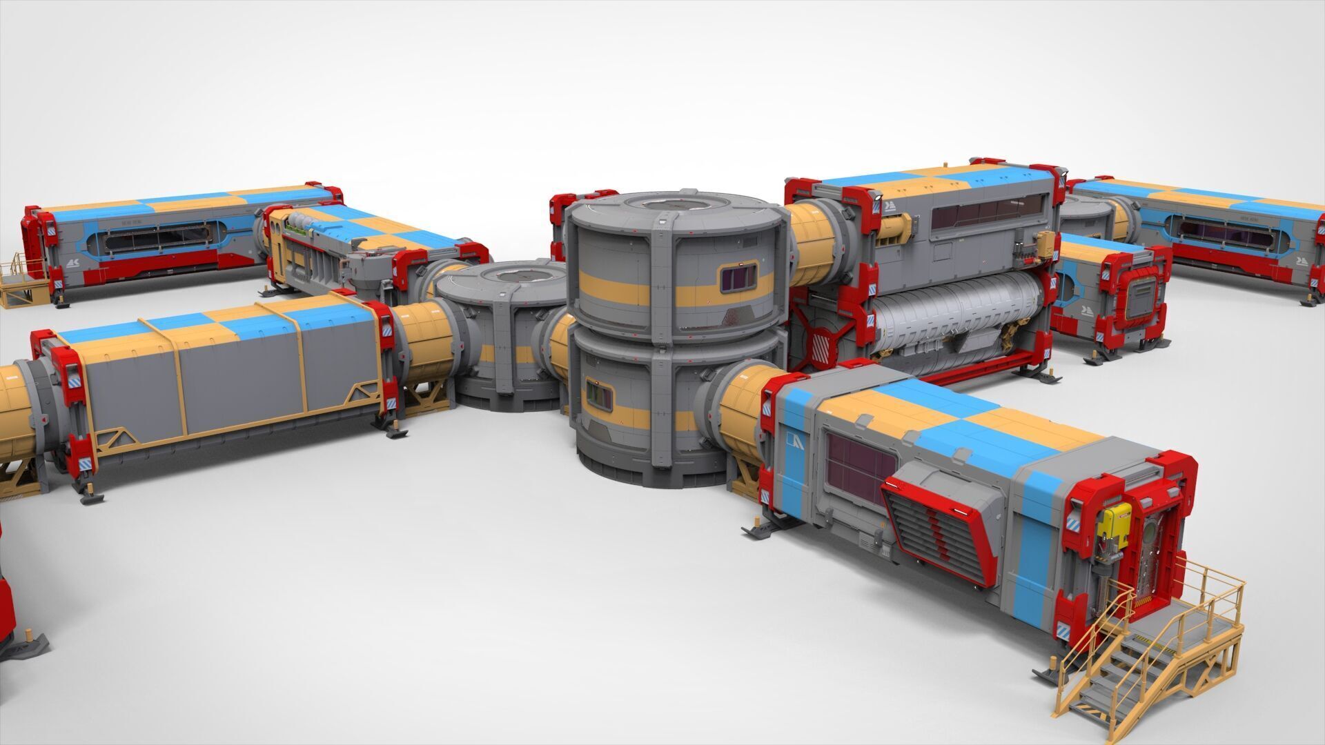 Sci-fi Residential module for habitation 3D model_13