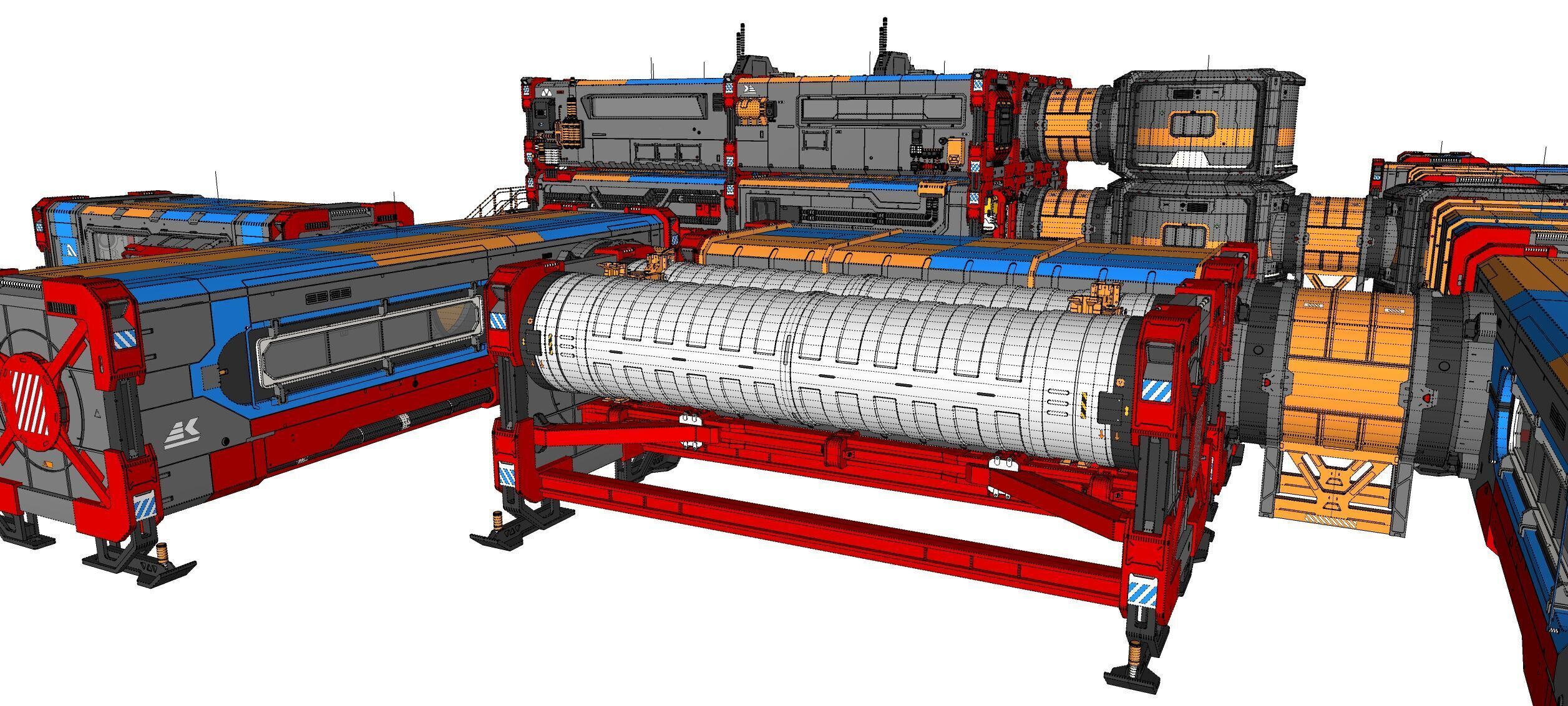 Sci-fi Residential module for habitation 3D model_60
