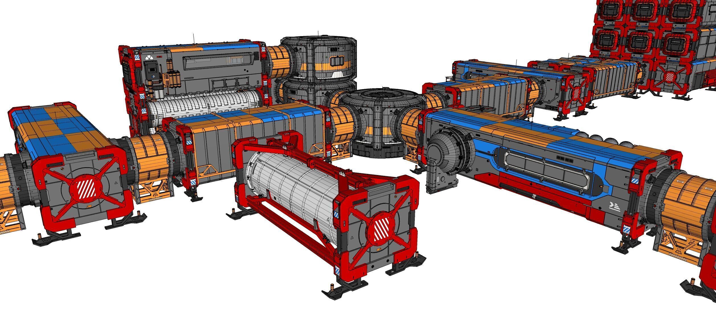 Sci-fi Residential module for habitation 3D model_48