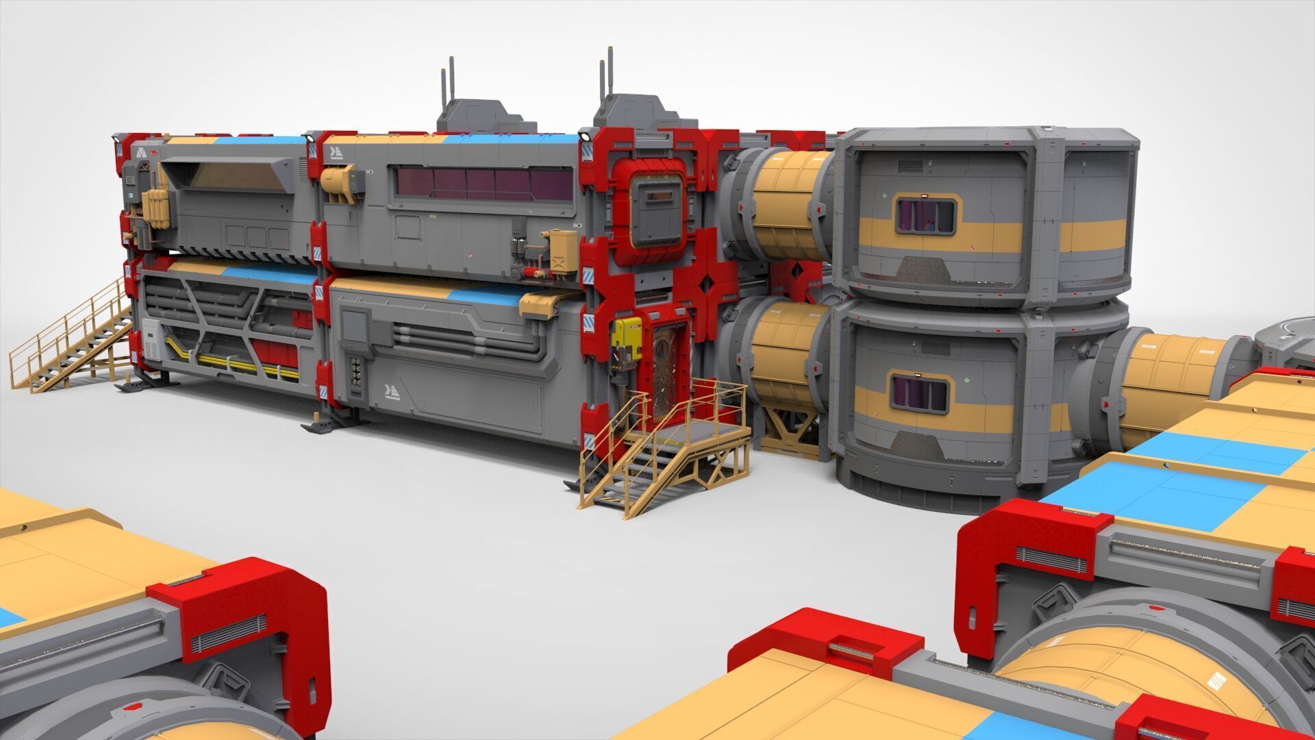 Sci-fi Residential module for habitation 3D model_30