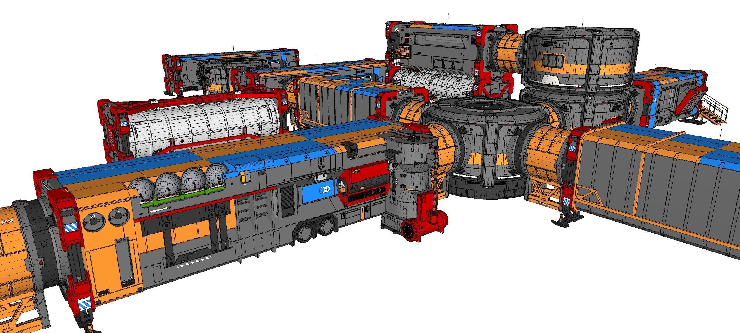 Sci-fi Residential module for habitation 3D model_49