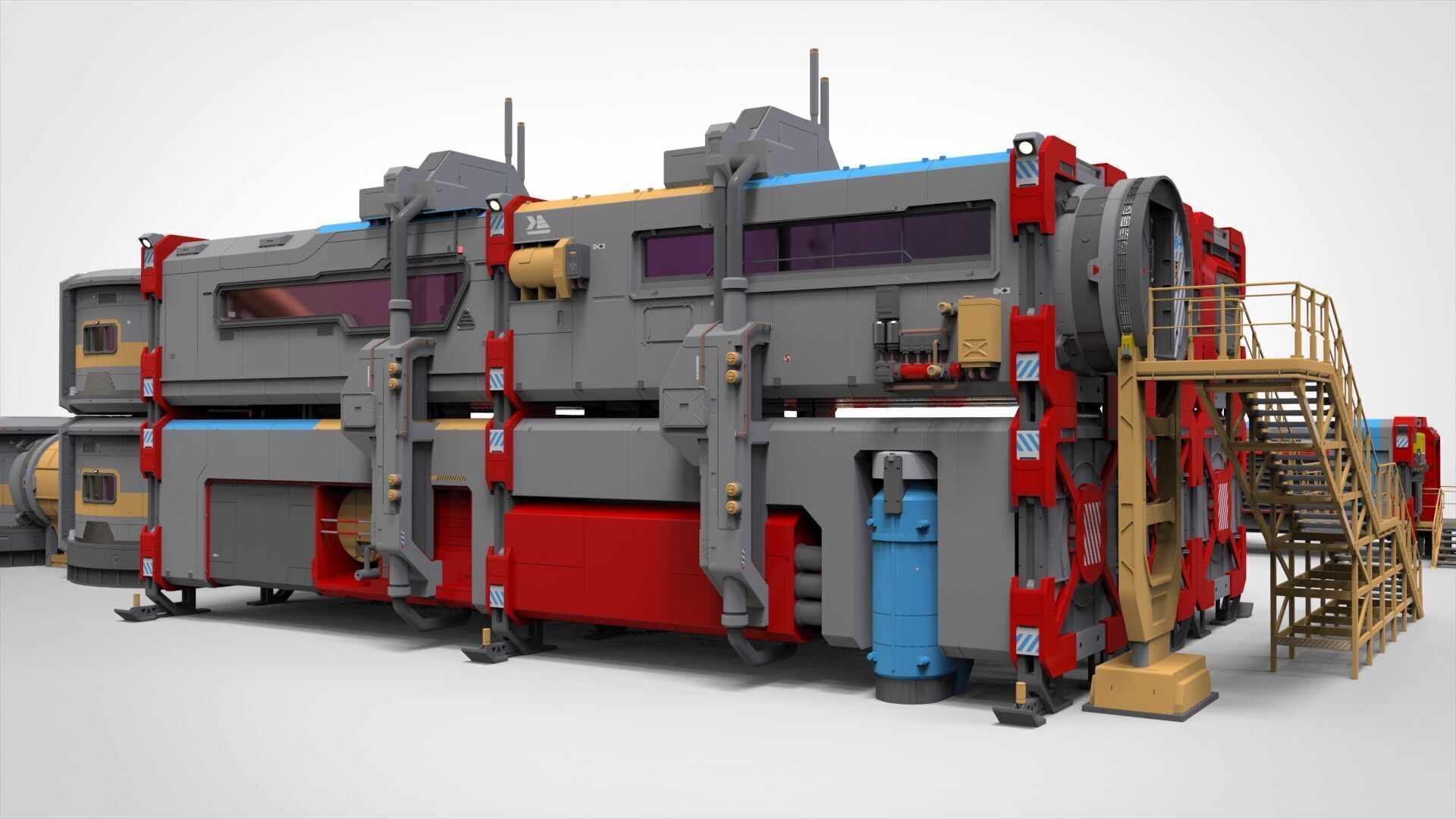 Sci-fi Residential module for habitation 3D model_39