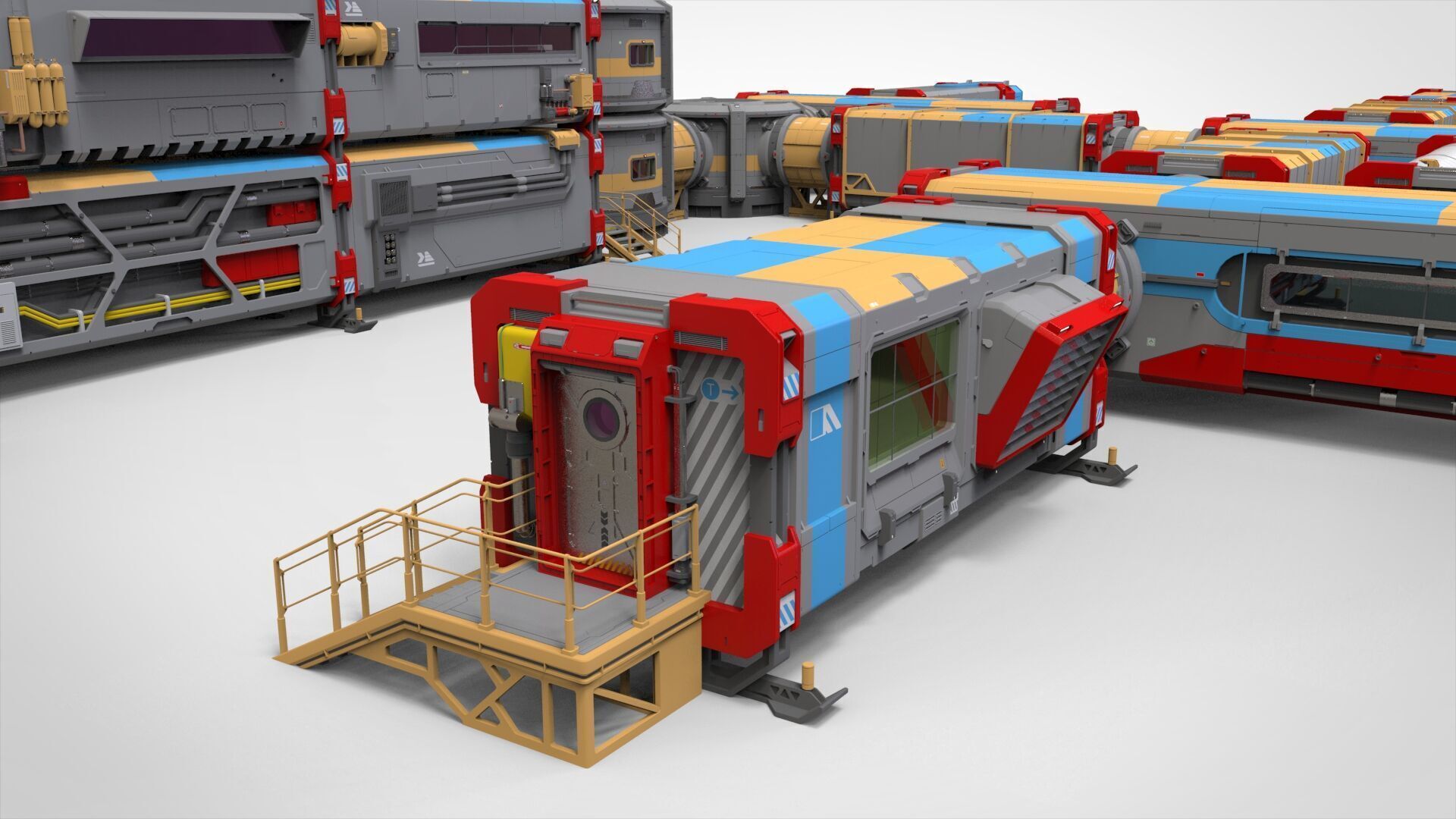 Sci-fi Residential module for habitation 3D model_31