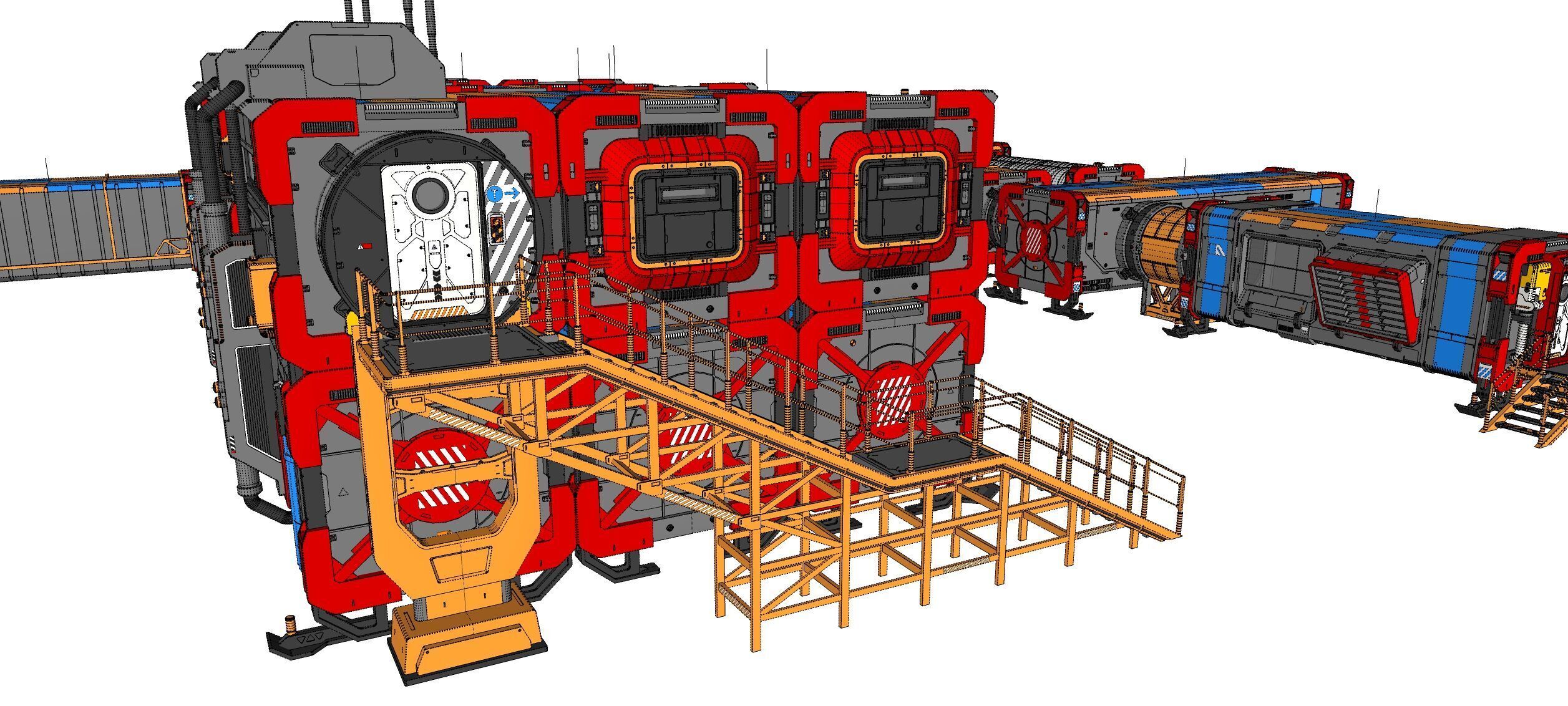 Sci-fi Residential module for habitation 3D model_56