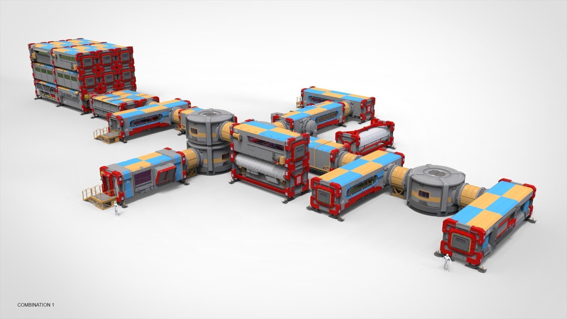 Sci-fi Residential module for habitation 3D model_2