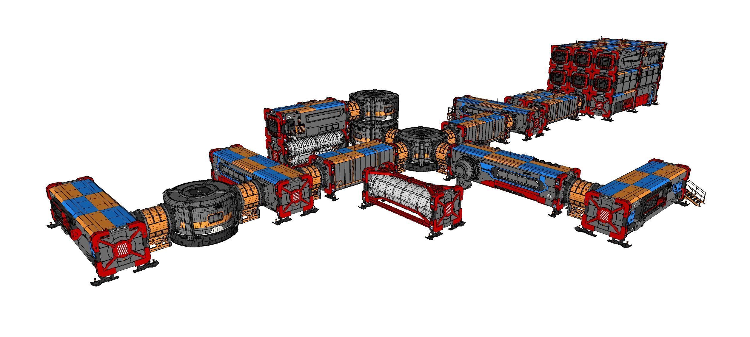 Sci-fi Residential module for habitation 3D model_41