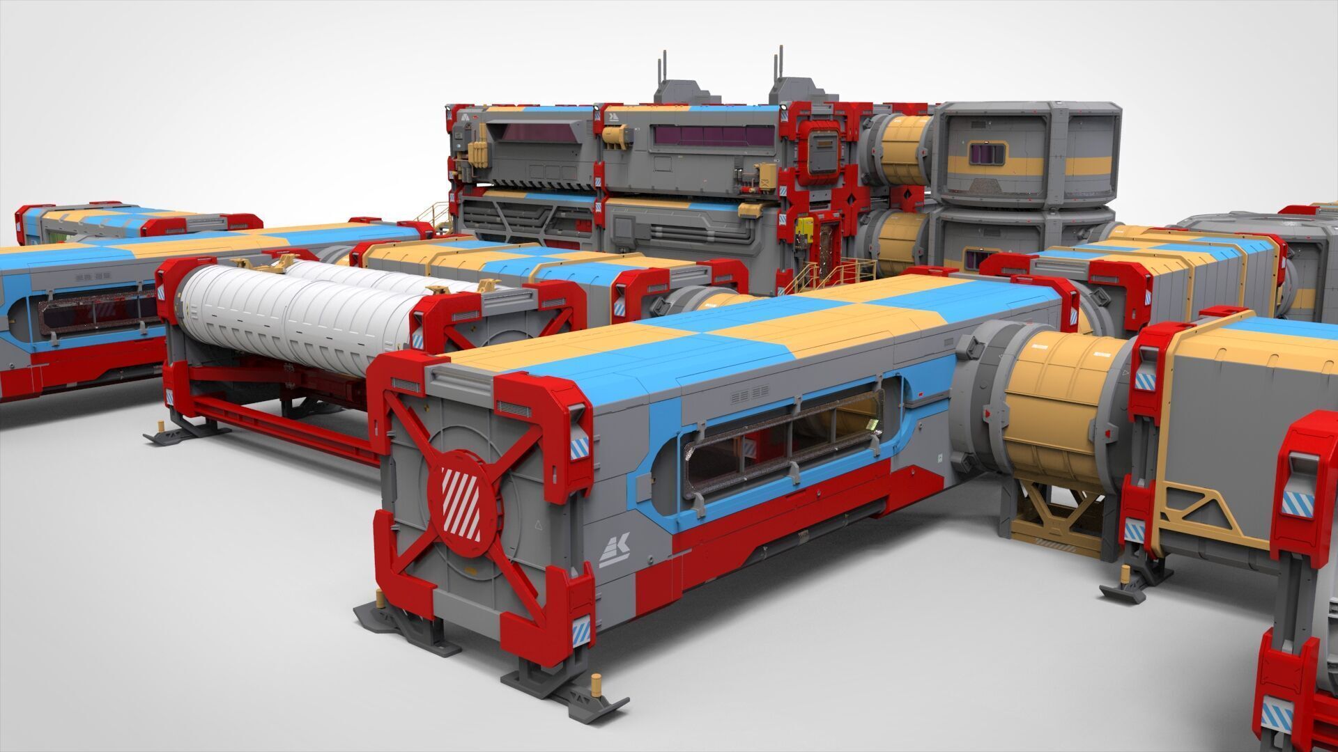 Sci-fi Residential module for habitation 3D model_33