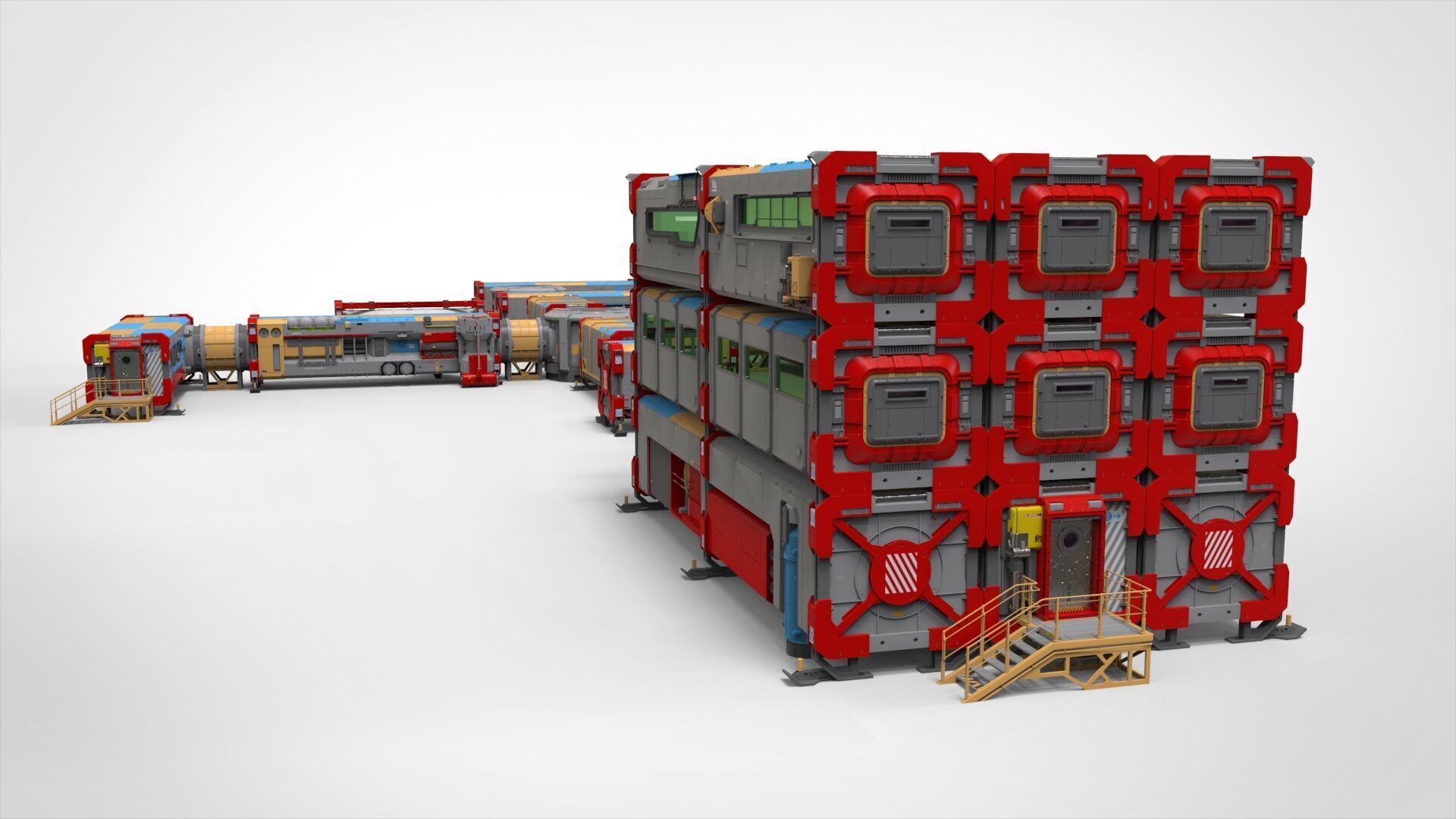 Sci-fi Residential module for habitation 3D model_6