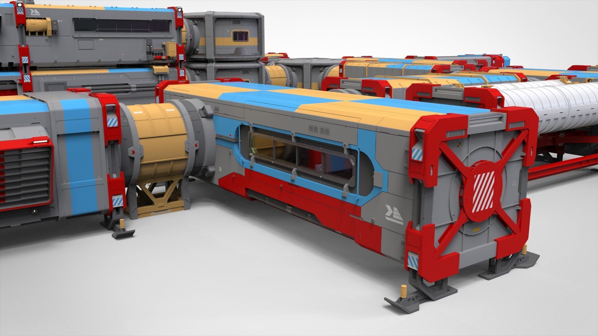 Sci-fi Residential module for habitation 3D model_32