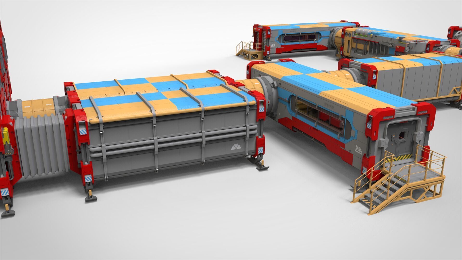 Sci-fi Residential module for habitation 3D model_12