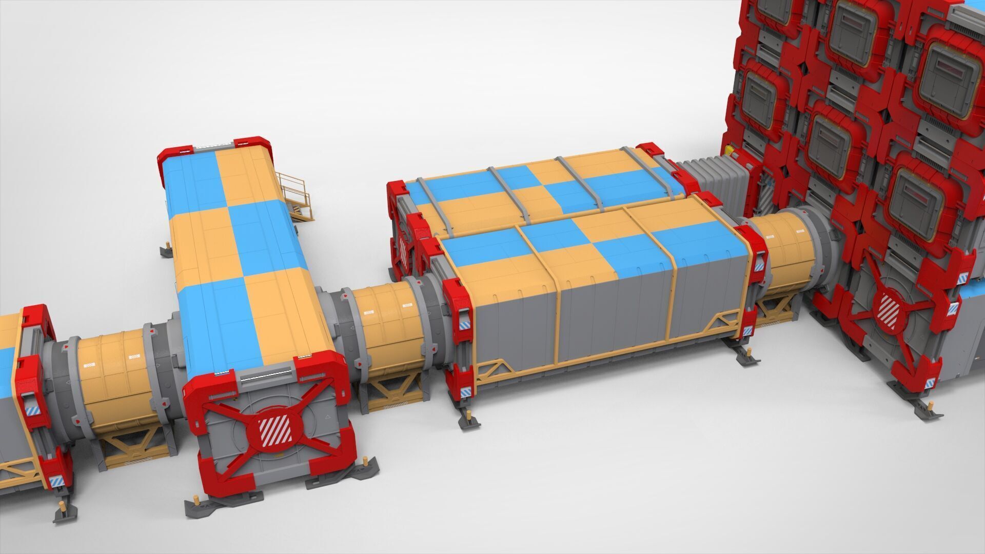 Sci-fi Residential module for habitation 3D model_20