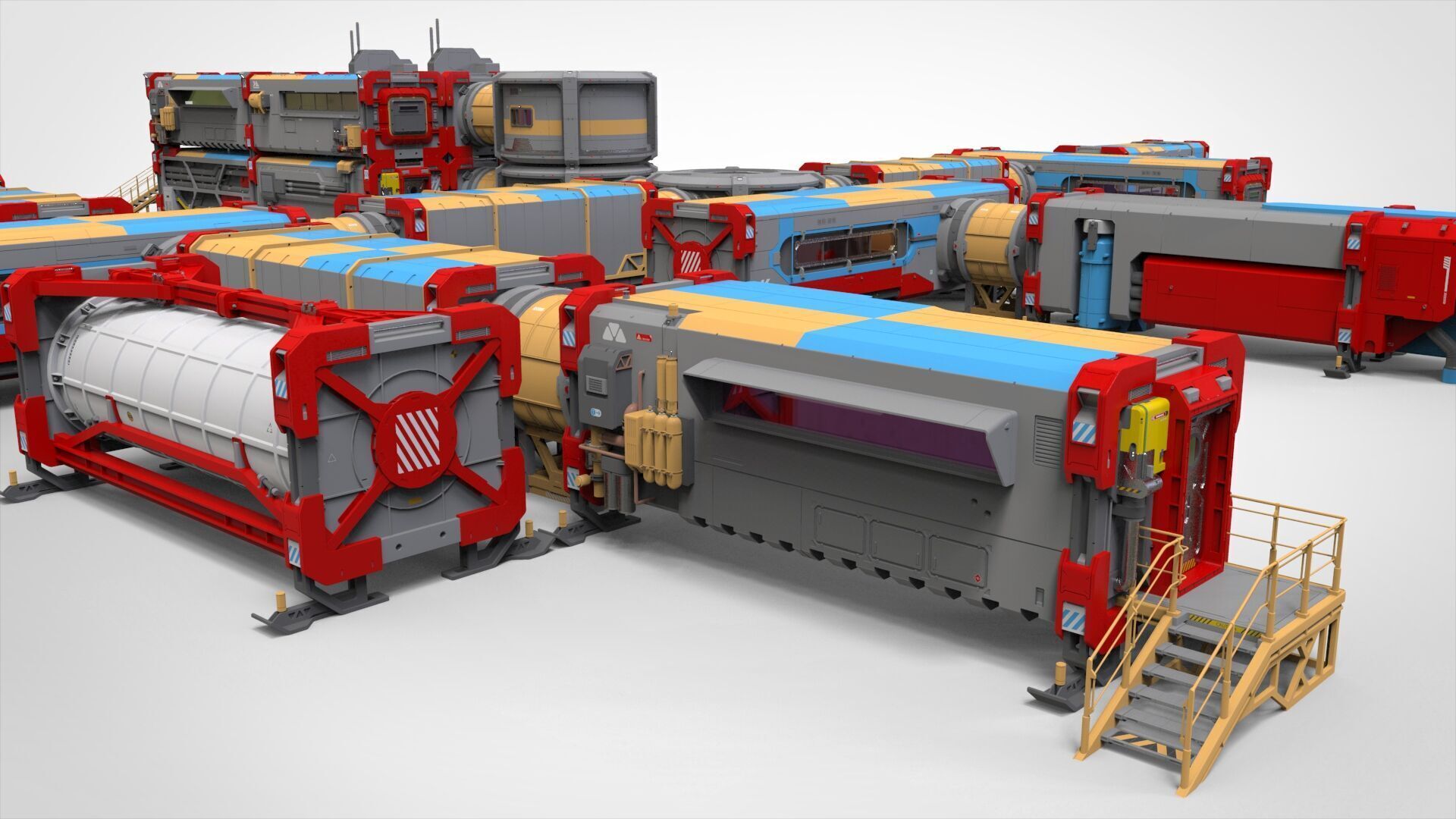 Sci-fi Residential module for habitation 3D model_34