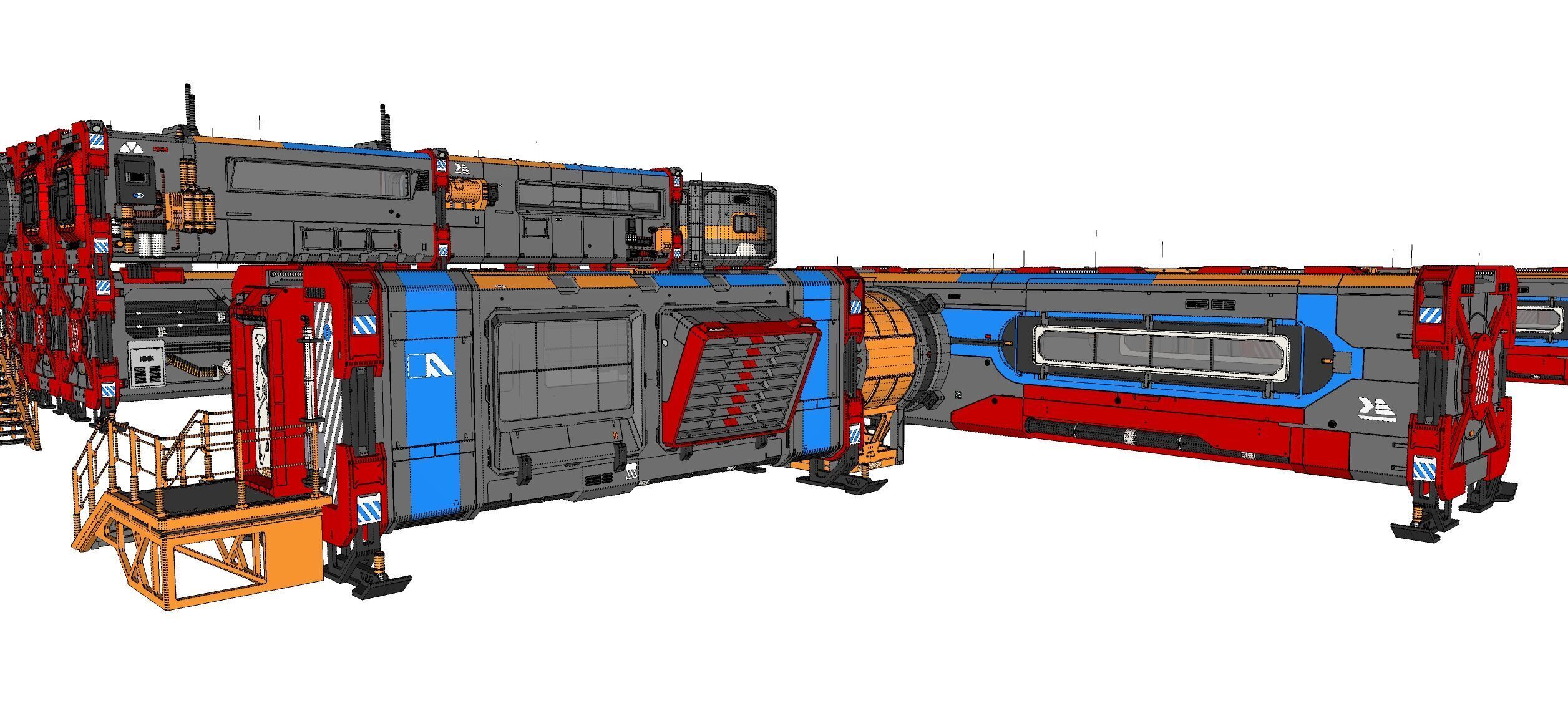 Sci-fi Residential module for habitation 3D model_59