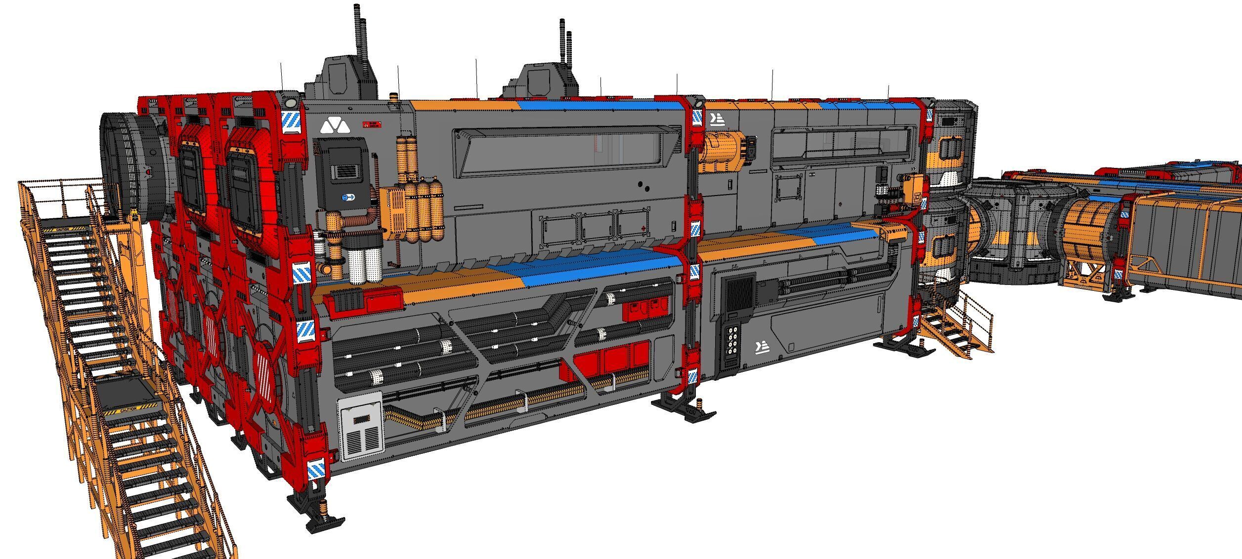 Sci-fi Residential module for habitation 3D model_57
