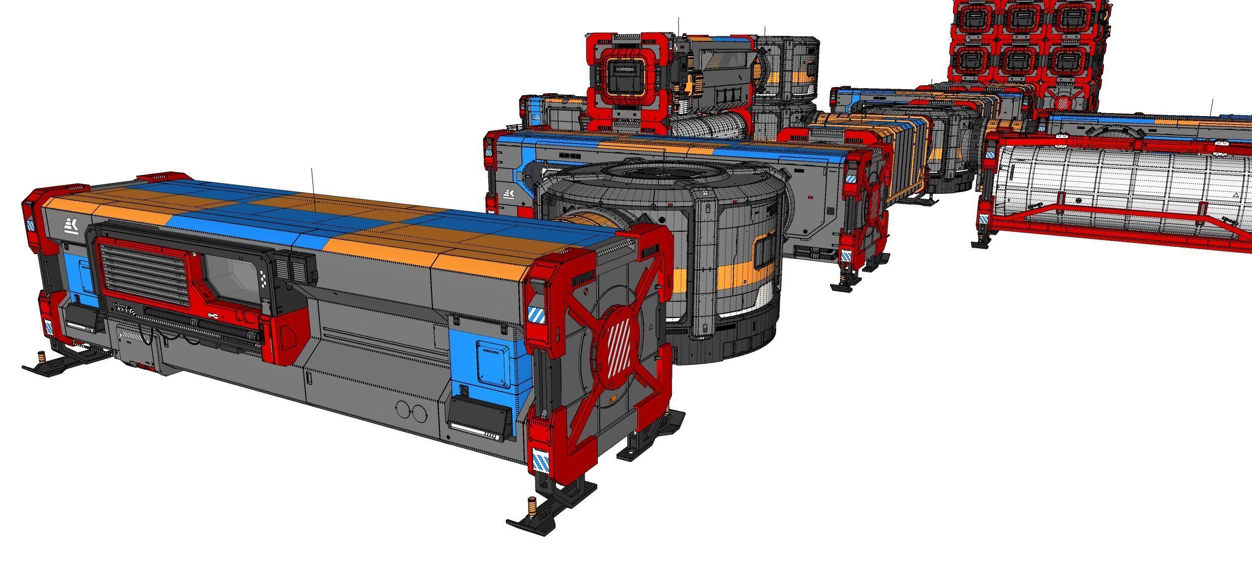 Sci-fi Residential module for habitation 3D model_47
