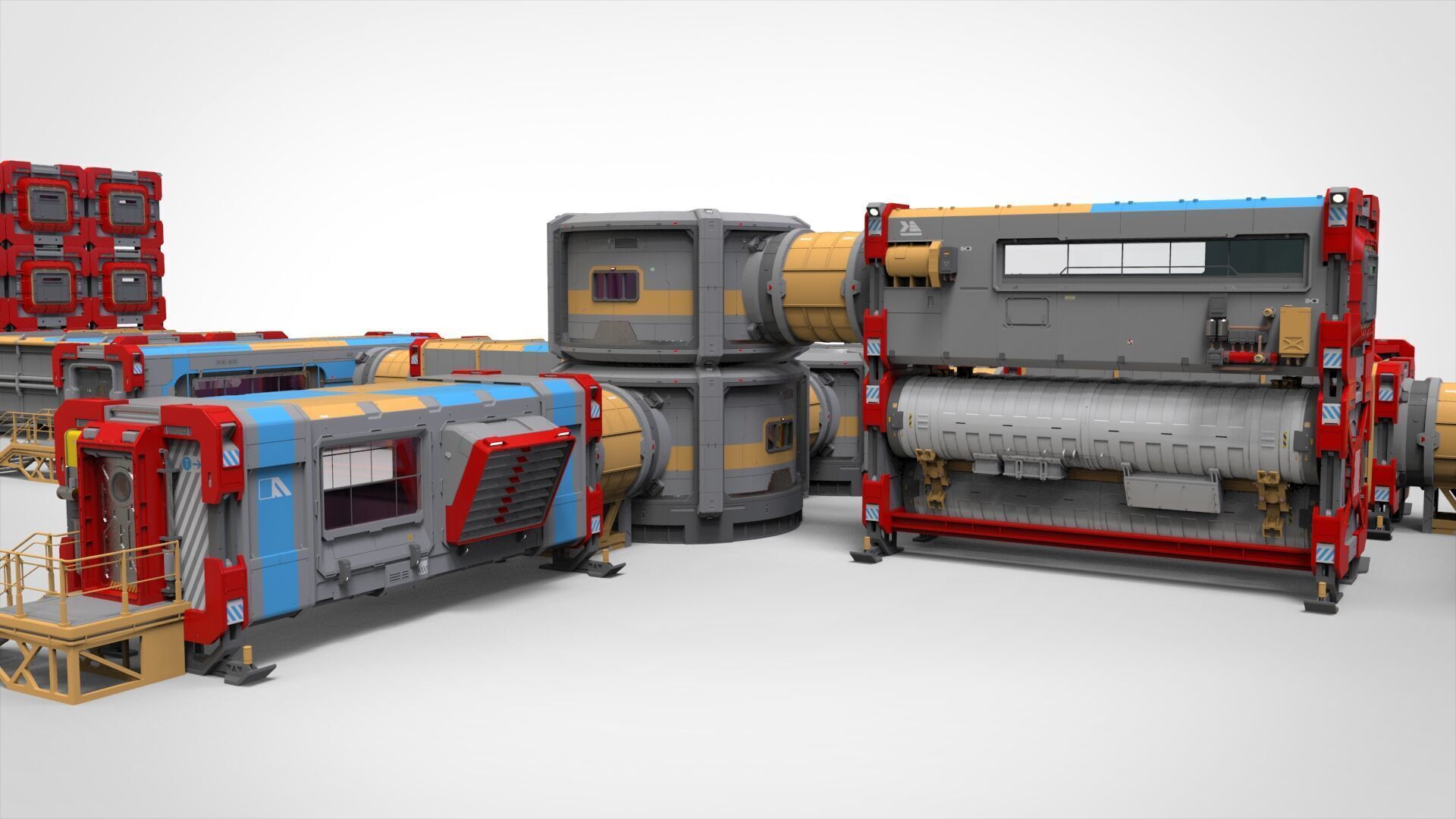 Sci-fi Residential module for habitation 3D model_15