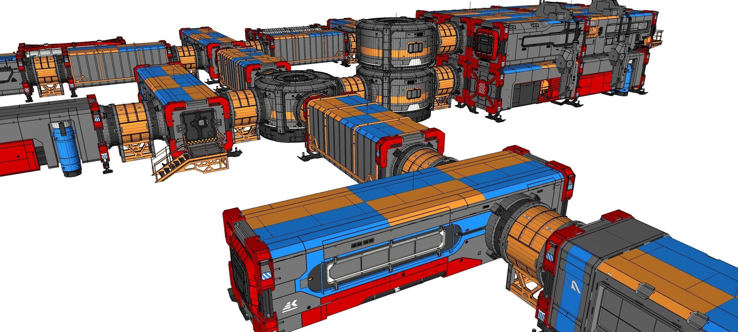 Sci-fi Residential module for habitation 3D model_64