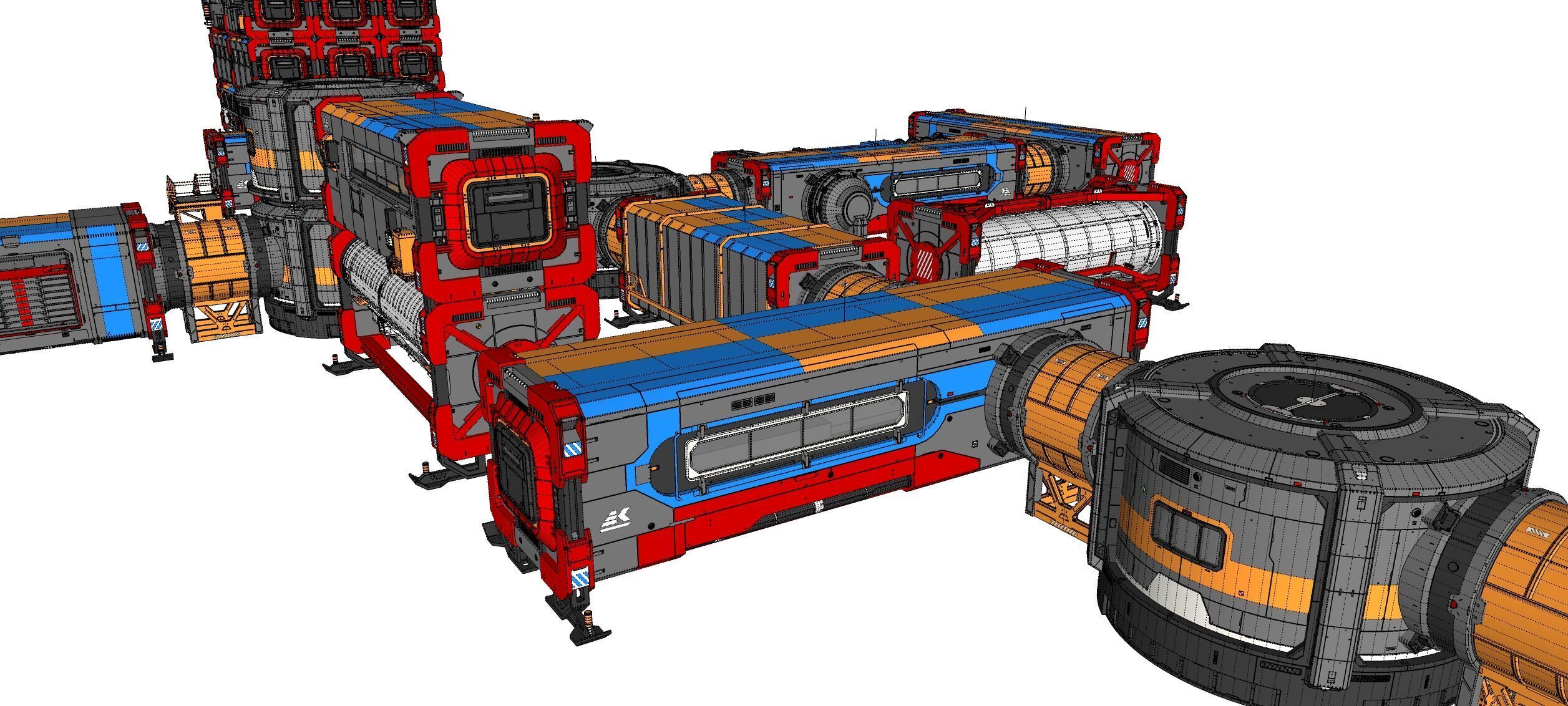 Sci-fi Residential module for habitation 3D model_46