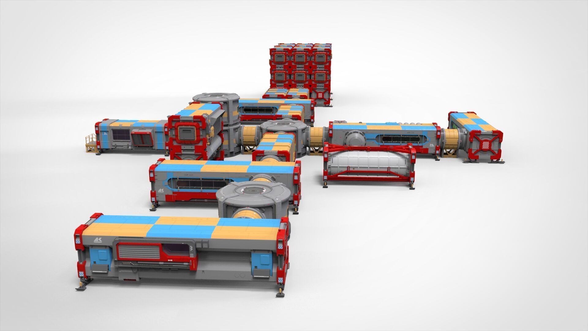 Sci-fi Residential module for habitation 3D model_3