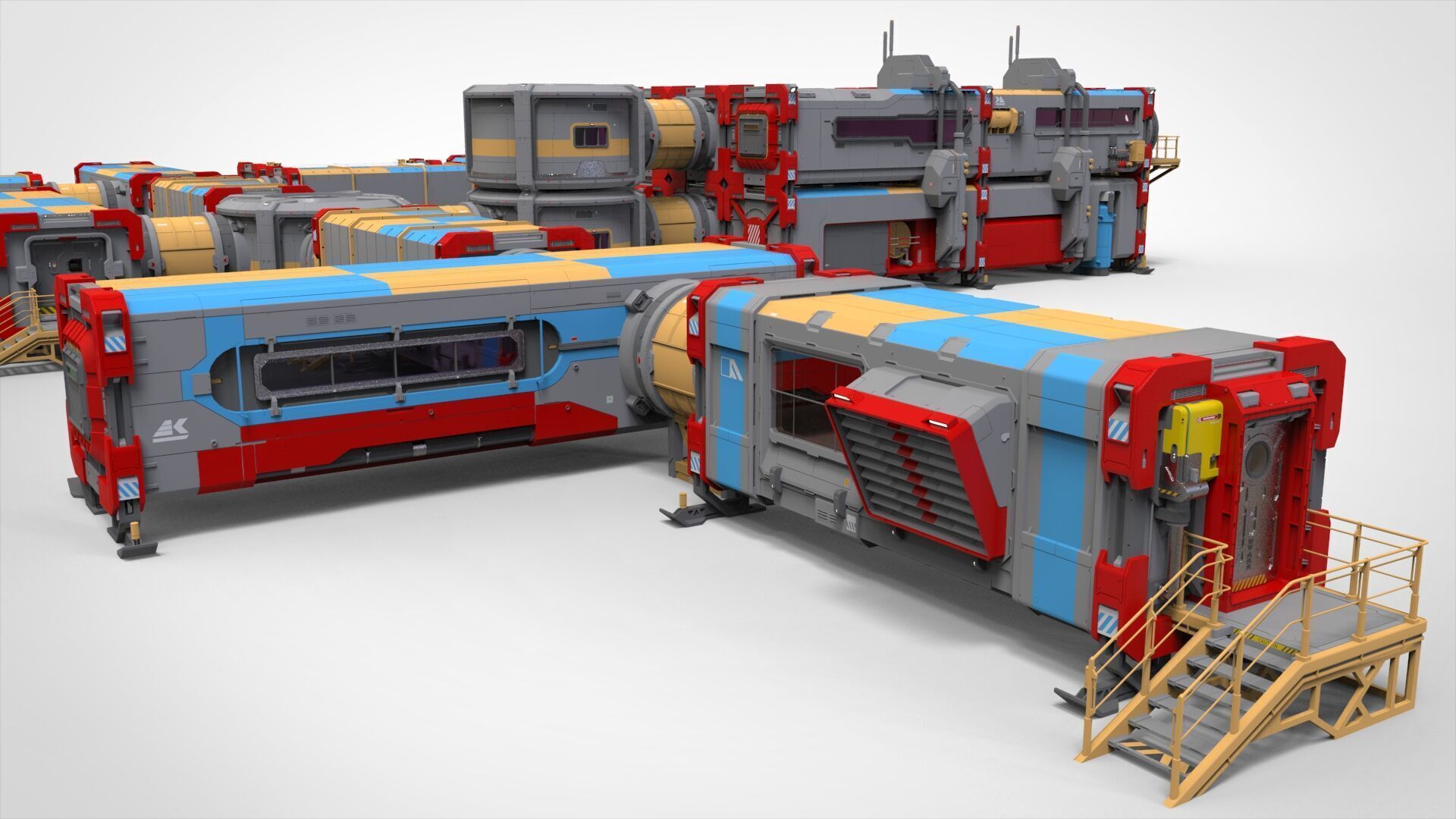 Sci-fi Residential module for habitation 3D model_37