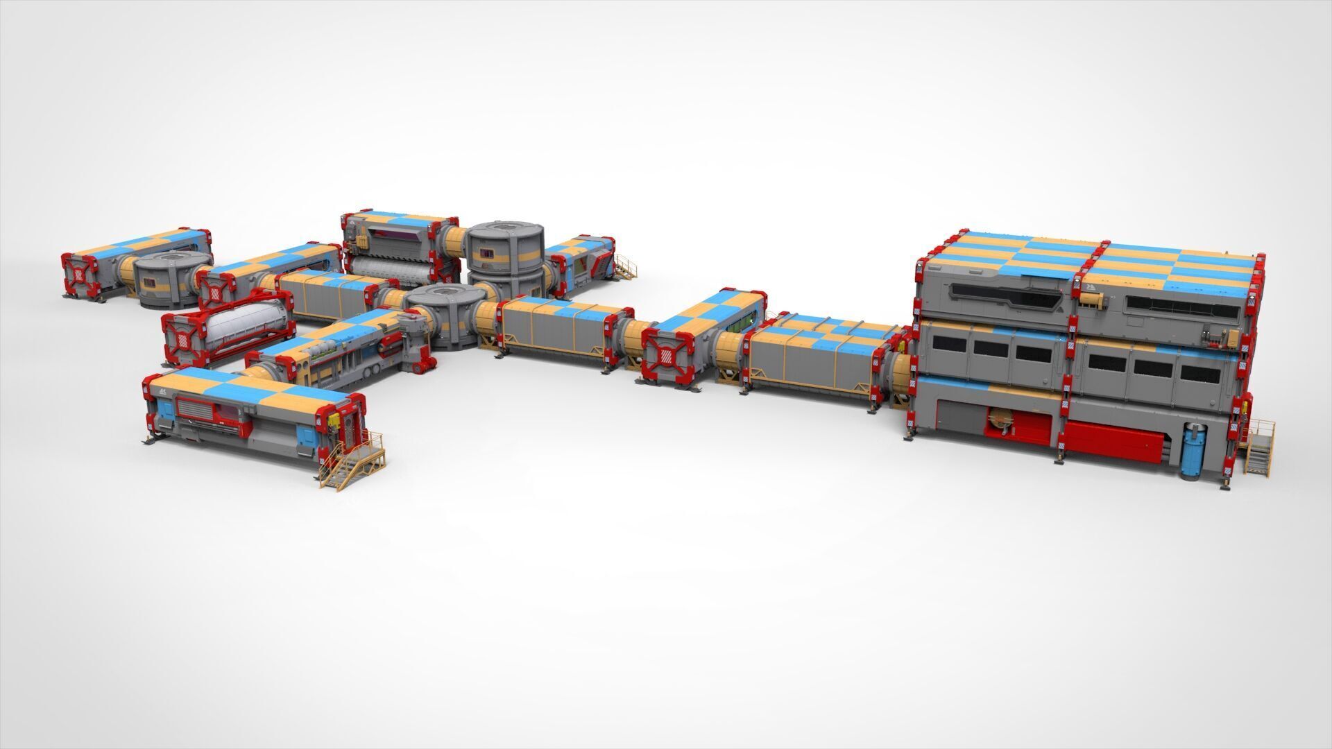 Sci-fi Residential module for habitation 3D model_5