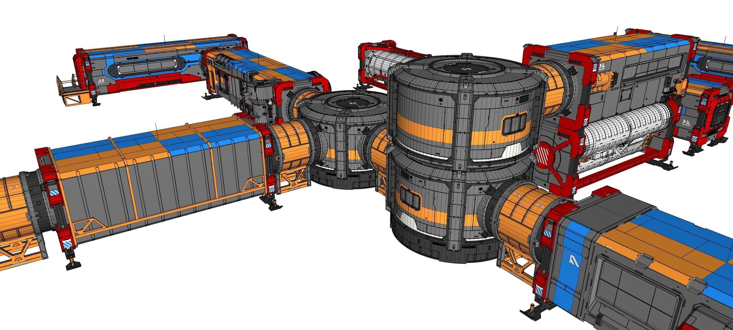 Sci-fi Residential module for habitation 3D model_44