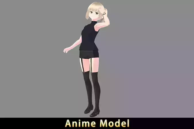 Anime Character - Casual Female-Sleeveless