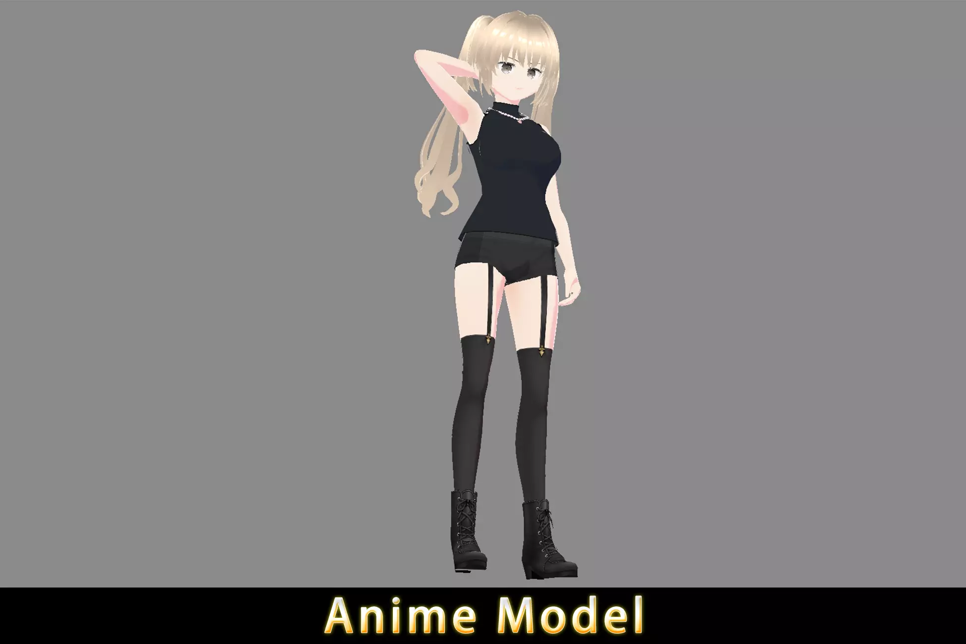 Anime Character - Casual Female-Sleeveless 3D model animated rigged |  CGTrader