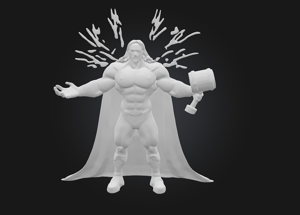 Thor 3D Printable Stylized Caricature 3D print model_5