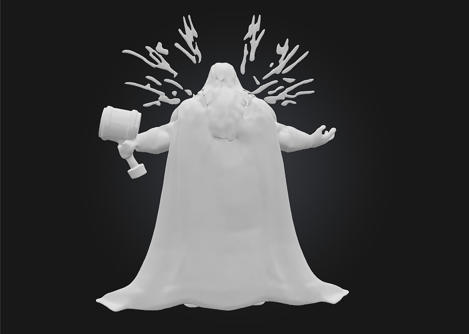 Thor 3D Printable Stylized Caricature 3D print model_6
