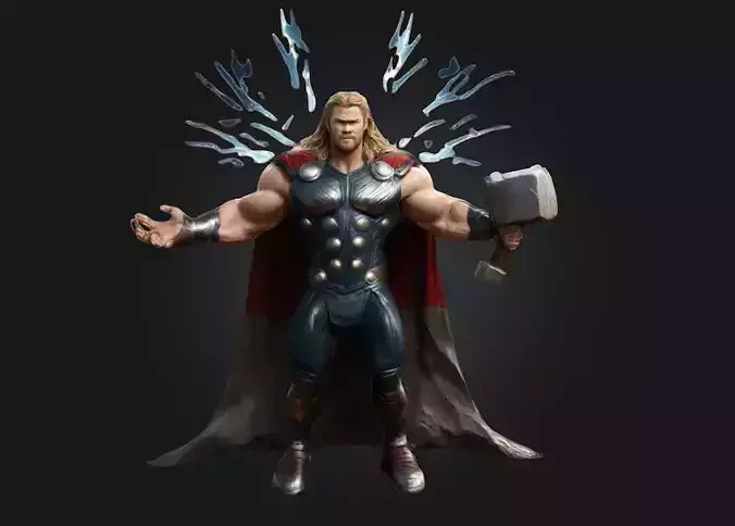  Thor 3D Printable Stylized Caricature 3D print model